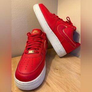 Nike Air Force 1 Red & Gold Sneakers Women’s 9.5 – Statement Color